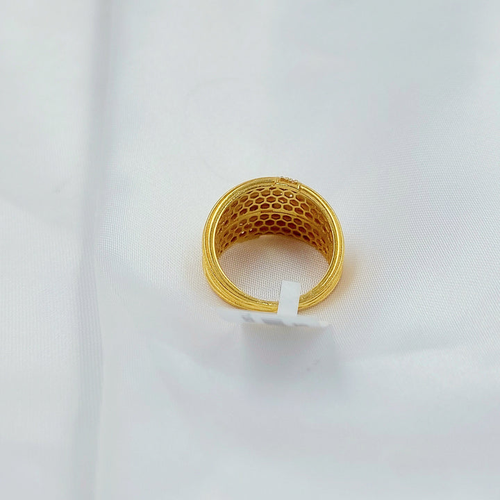 Zircon Studded Waves Ring Made of 21K Gold by Saeed Jewelry 