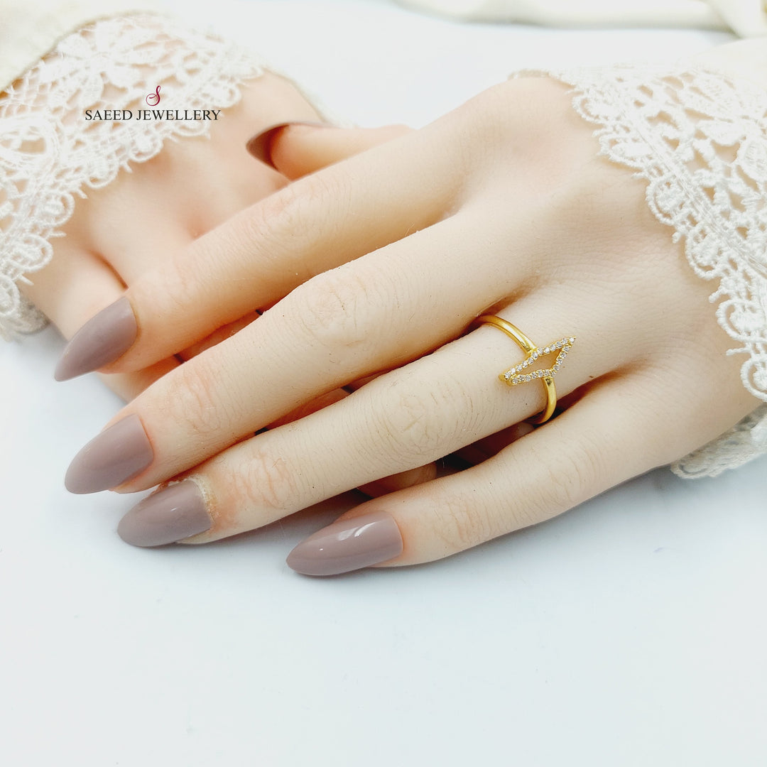 Zircon Studded Palestine Ring Made of 21K Gold by Saeed Jewelry 