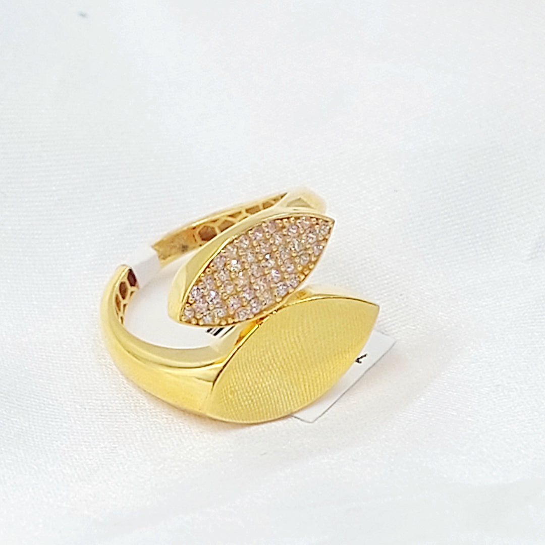 Zircon Studded Tears Ring Made of 21K Gold by Saeed Jewelry 