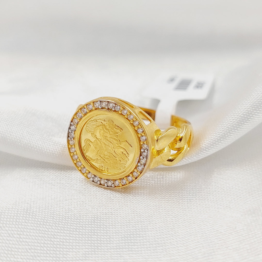 21K خاتم انجليزي مرصع-مجوهرات الشيخ سعيد-Saeed Jewelry 