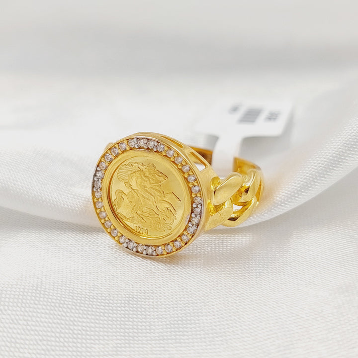 21K خاتم انجليزي مرصع-مجوهرات الشيخ سعيد-Saeed Jewelry 