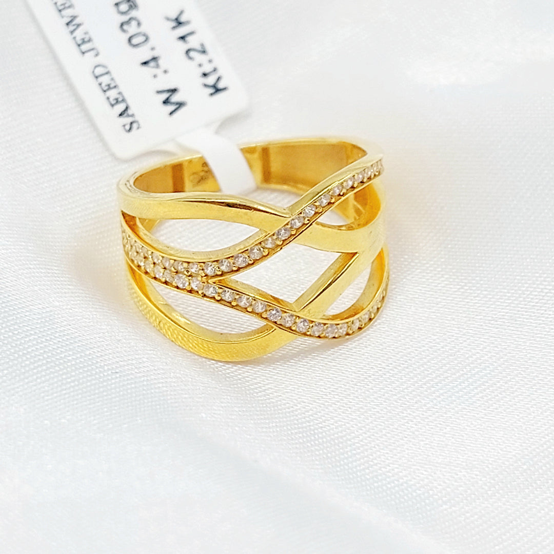 21K خاتم اكسترا مرصع-مجوهرات الشيخ سعيد-Saeed Jewelry 