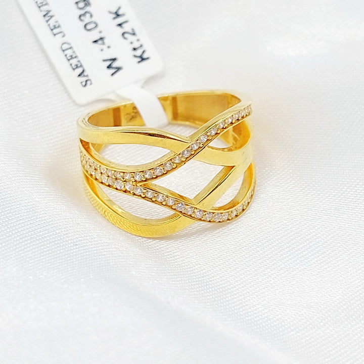 21K خاتم اكسترا مرصع-مجوهرات الشيخ سعيد-Saeed Jewelry 