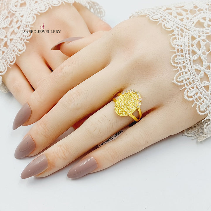 21K خاتم اسلامي مرصع-مجوهرات الشيخ سعيد-Saeed Jewelry 