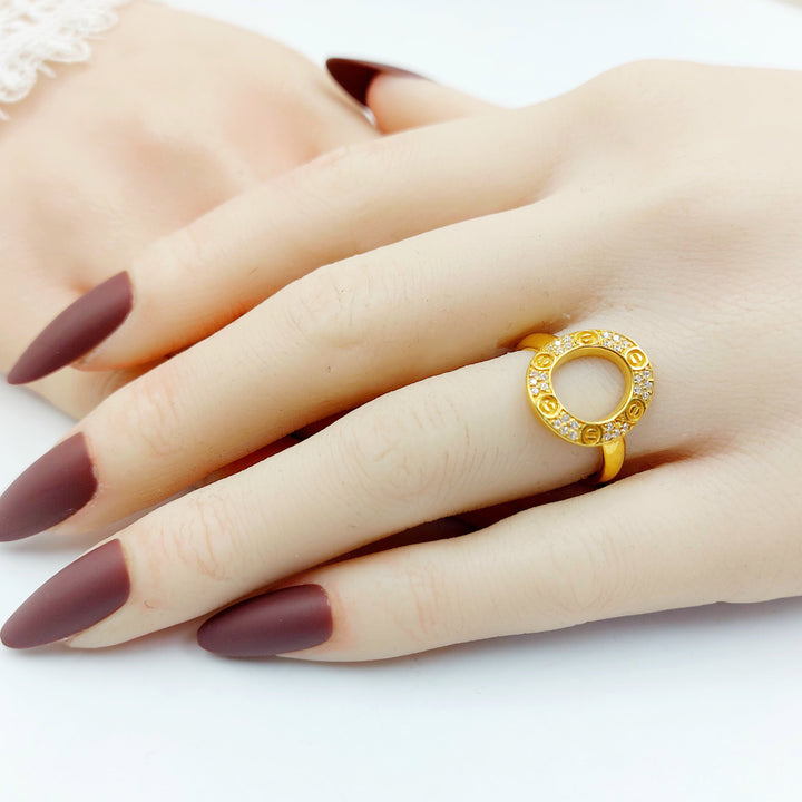 21K خاتم فيجارو مرصع-مجوهرات الشيخ سعيد-Saeed Jewelry 