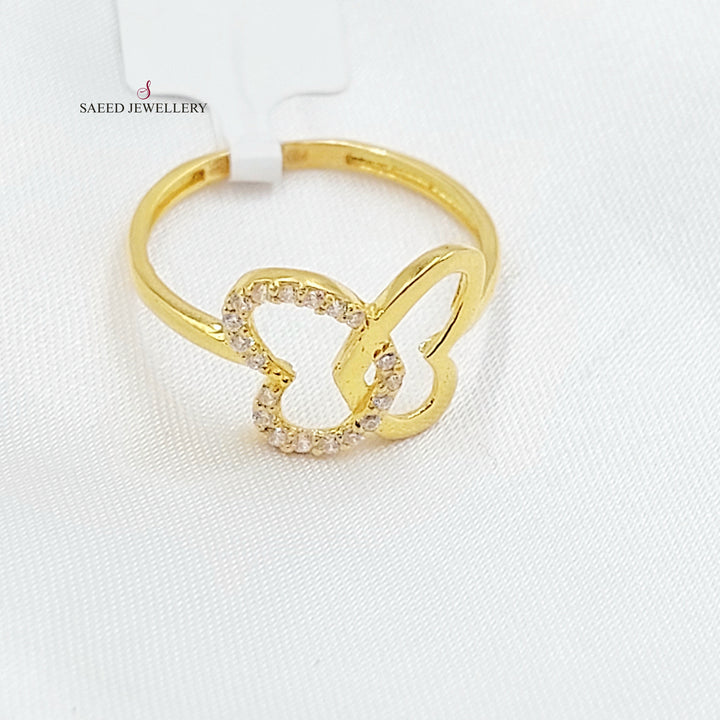 Zircon Studded Rose Ring Made of 21K Gold by Saeed Jewelry 