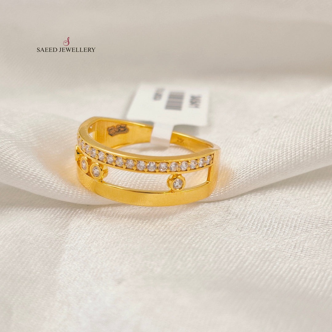 Zircon Studded Deluxe Ring Made of 21K Gold by Saeed Jewelry 