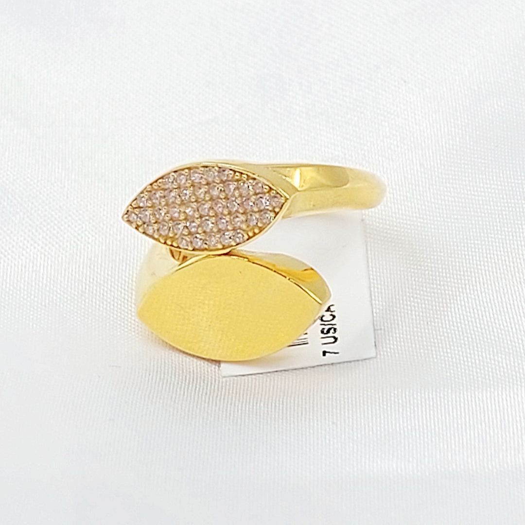 Zircon Studded Tears Ring Made of 21K Gold by Saeed Jewelry 