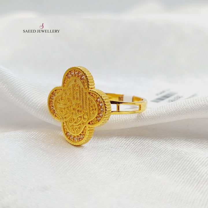 21K خاتم اسلامي مرصع-مجوهرات الشيخ سعيد-Saeed Jewelry 
