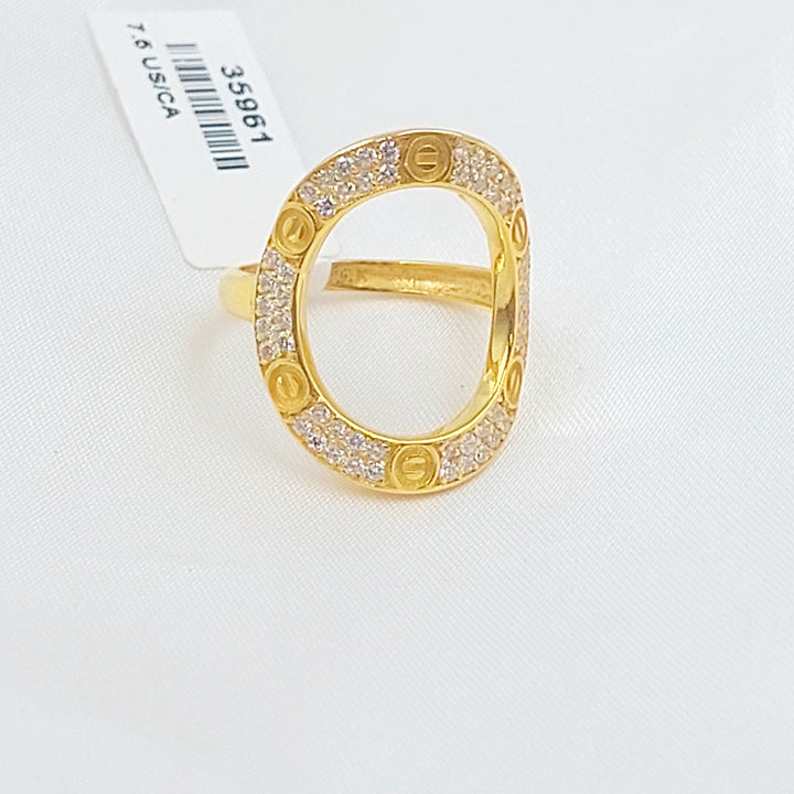 21K خاتم فيجارو مرصع-مجوهرات الشيخ سعيد-Saeed Jewelry 