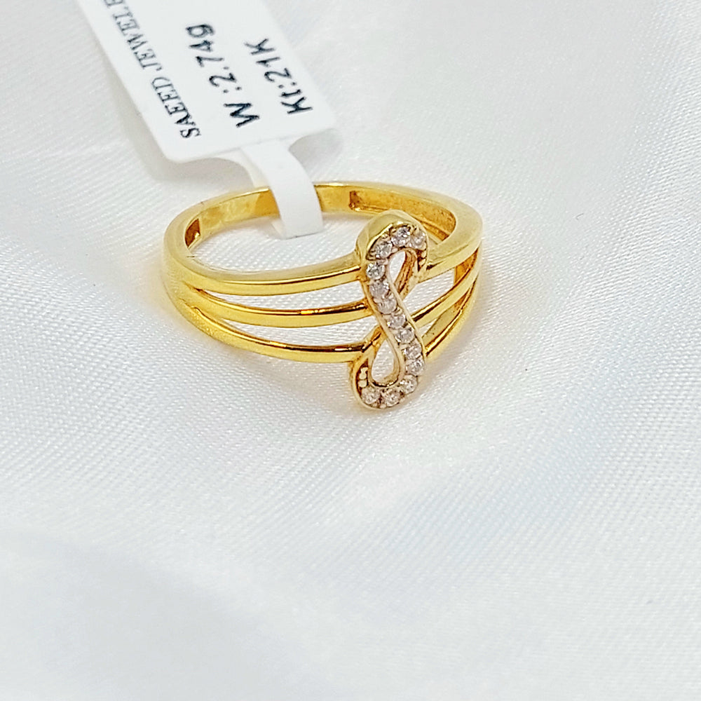 21K خاتم انفينيتي مرصع-مجوهرات الشيخ سعيد-Saeed Jewelry 