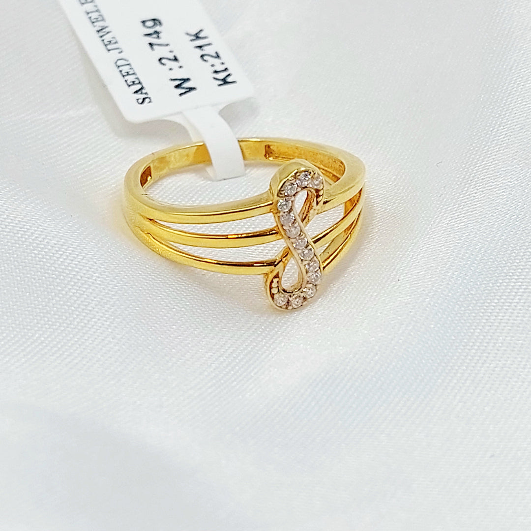 21K خاتم انفينيتي مرصع-مجوهرات الشيخ سعيد-Saeed Jewelry 