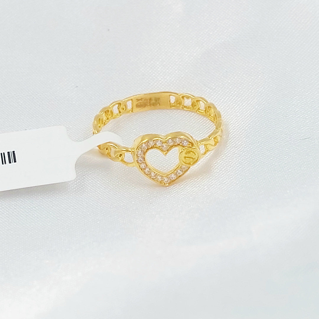 21K خاتم قلب مرصع-مجوهرات الشيخ سعيد-Saeed Jewelry 