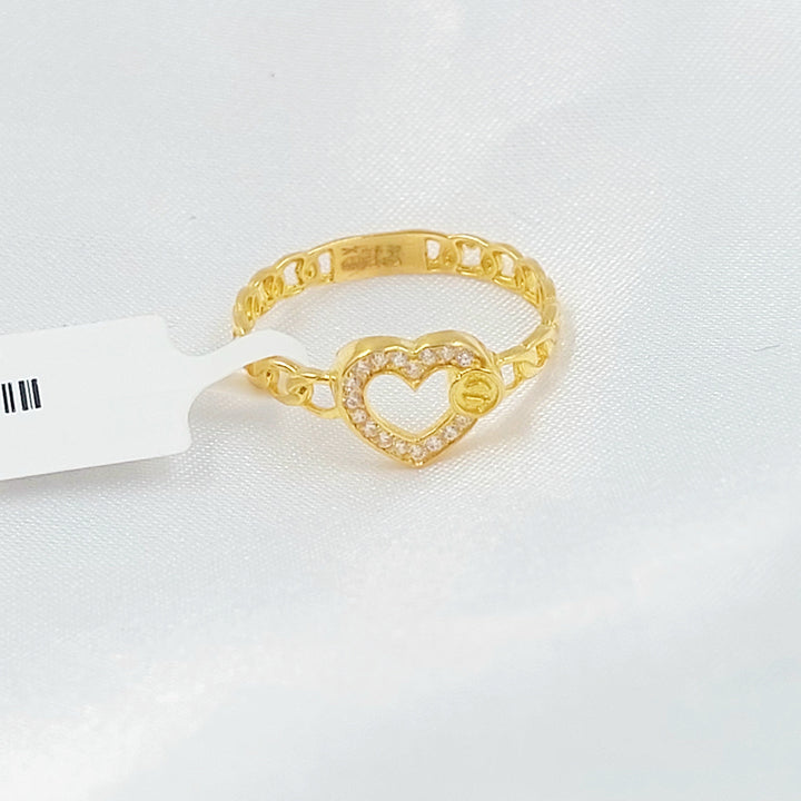 21K خاتم قلب مرصع-مجوهرات الشيخ سعيد-Saeed Jewelry 