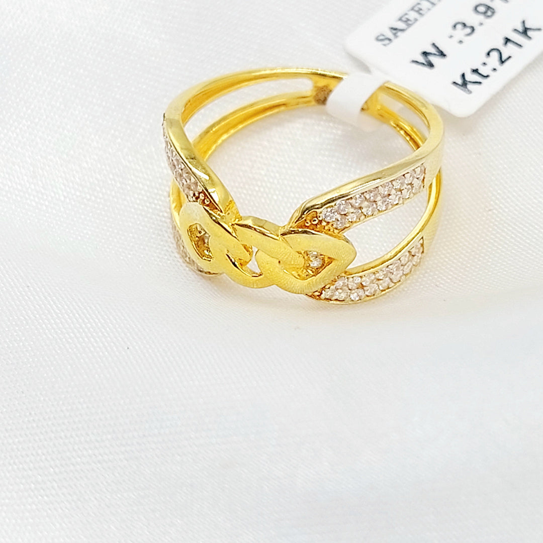 21K خاتم اكسترا مرصع-مجوهرات الشيخ سعيد-Saeed Jewelry 