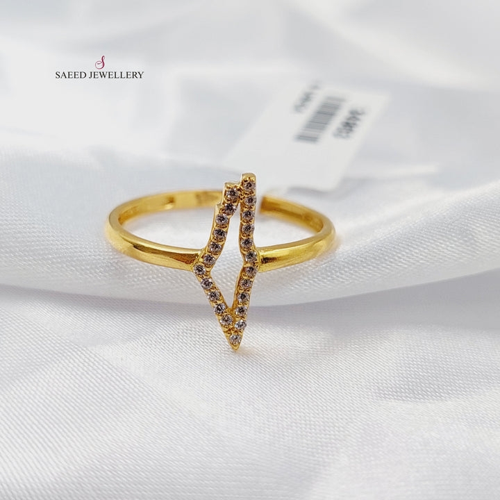 Zircon Studded Palestine Ring Made of 21K Gold by Saeed Jewelry 