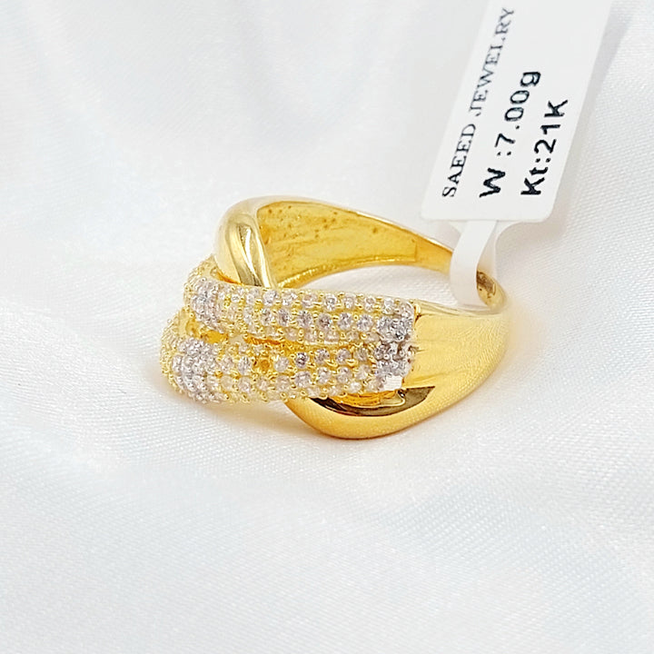 21K خاتم اكسترا مرصع-مجوهرات الشيخ سعيد-Saeed Jewelry 