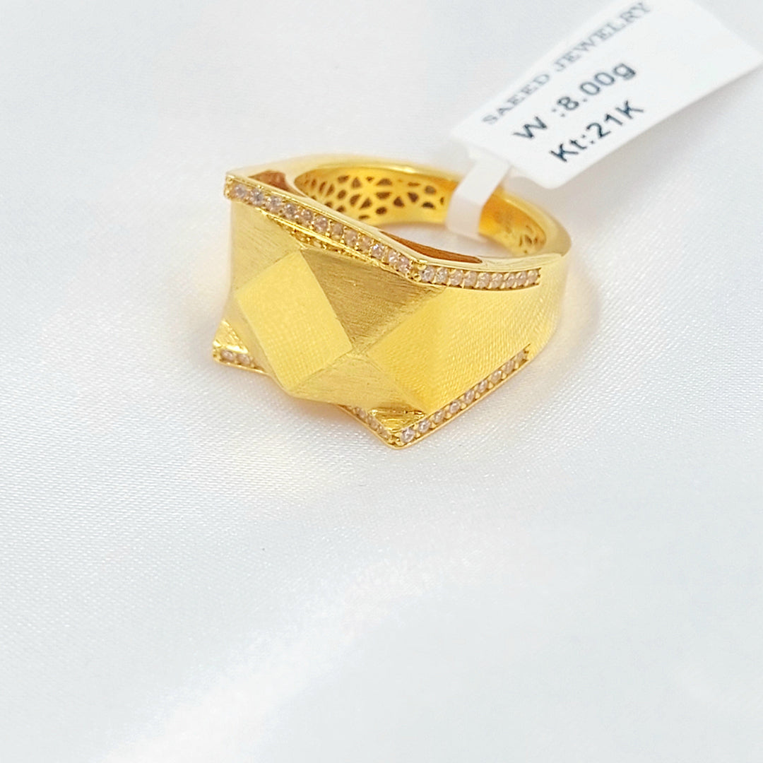 21K خاتم اكسترا مرصع-مجوهرات الشيخ سعيد-Saeed Jewelry 