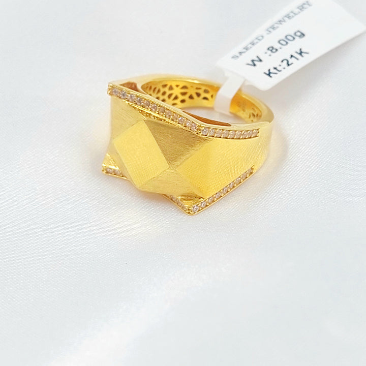 21K خاتم اكسترا مرصع-مجوهرات الشيخ سعيد-Saeed Jewelry 