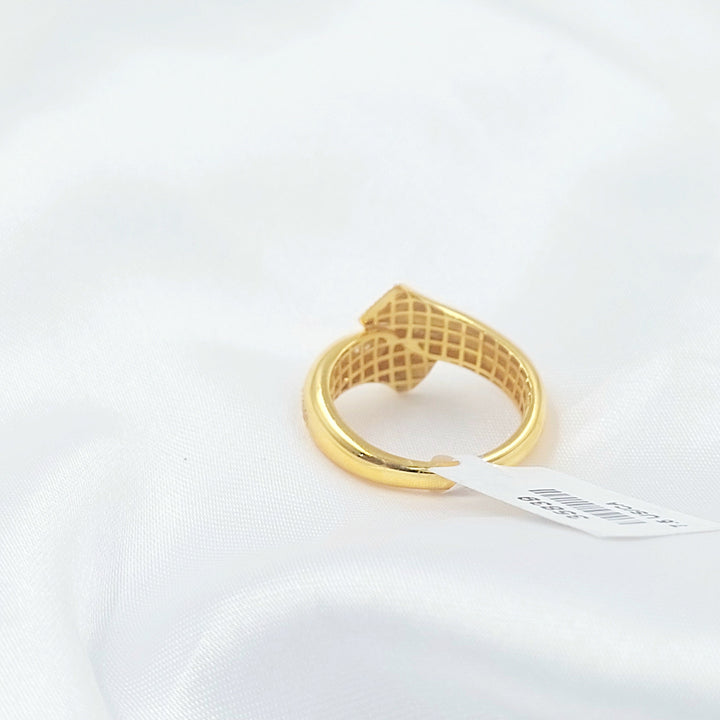 Zircon Studded Deluxe Ring Made of 21K Gold by Saeed Jewelry 