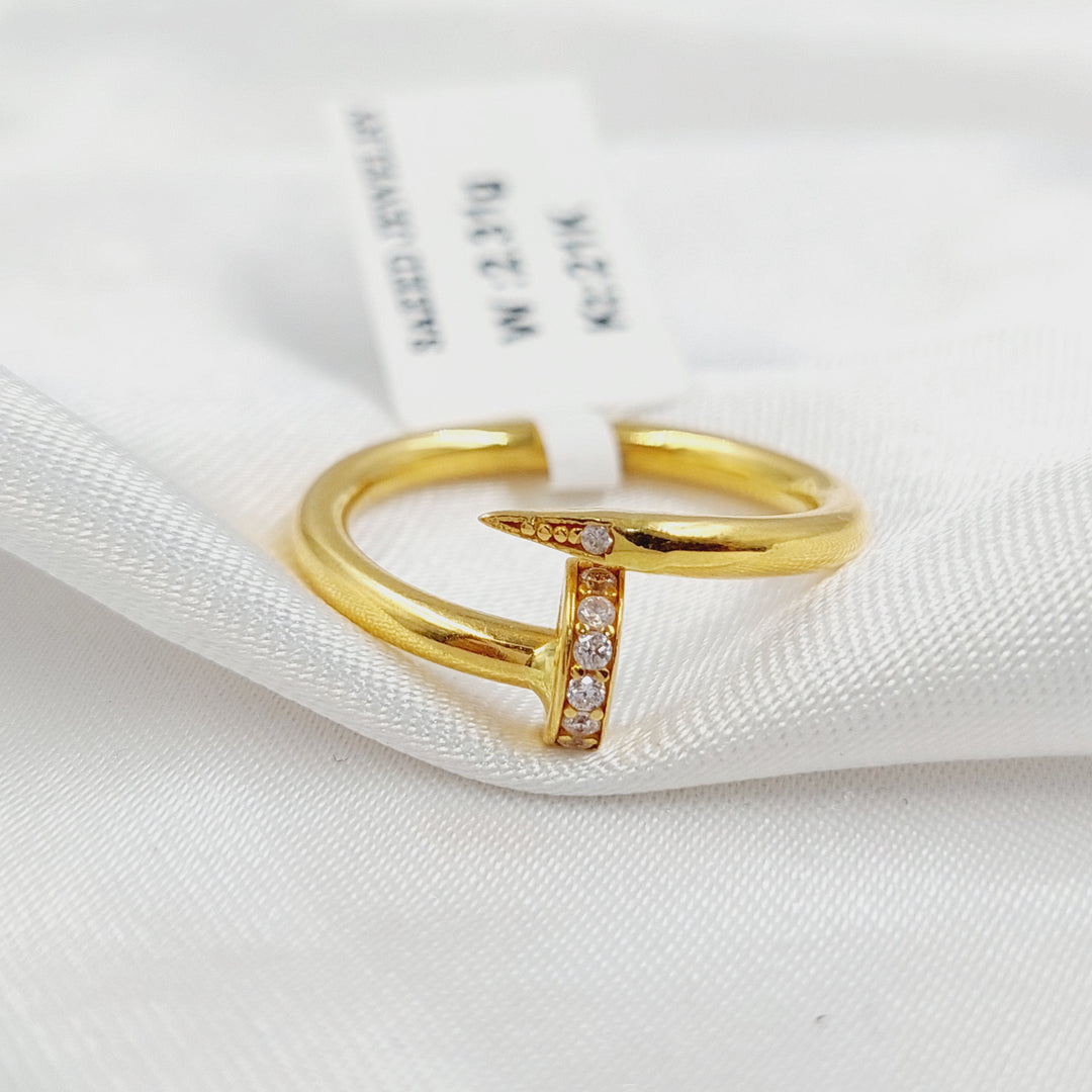 21K خاتم مسمار مرصع-مجوهرات الشيخ سعيد-Saeed Jewelry 