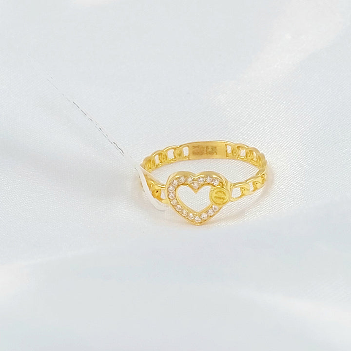 21K خاتم قلب مرصع-مجوهرات الشيخ سعيد-Saeed Jewelry 