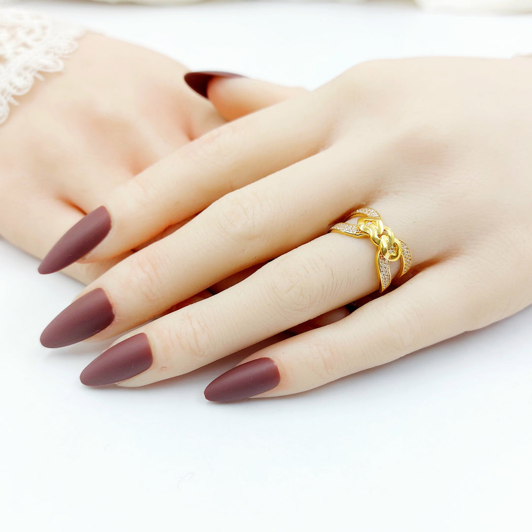 21K خاتم اكسترا مرصع-مجوهرات الشيخ سعيد-Saeed Jewelry 