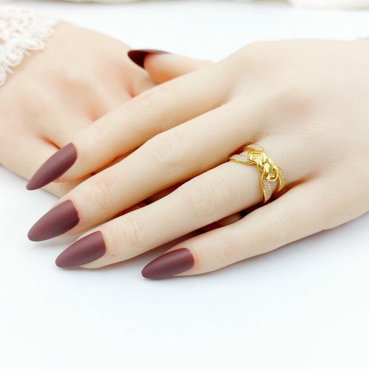 21K خاتم اكسترا مرصع-مجوهرات الشيخ سعيد-Saeed Jewelry 