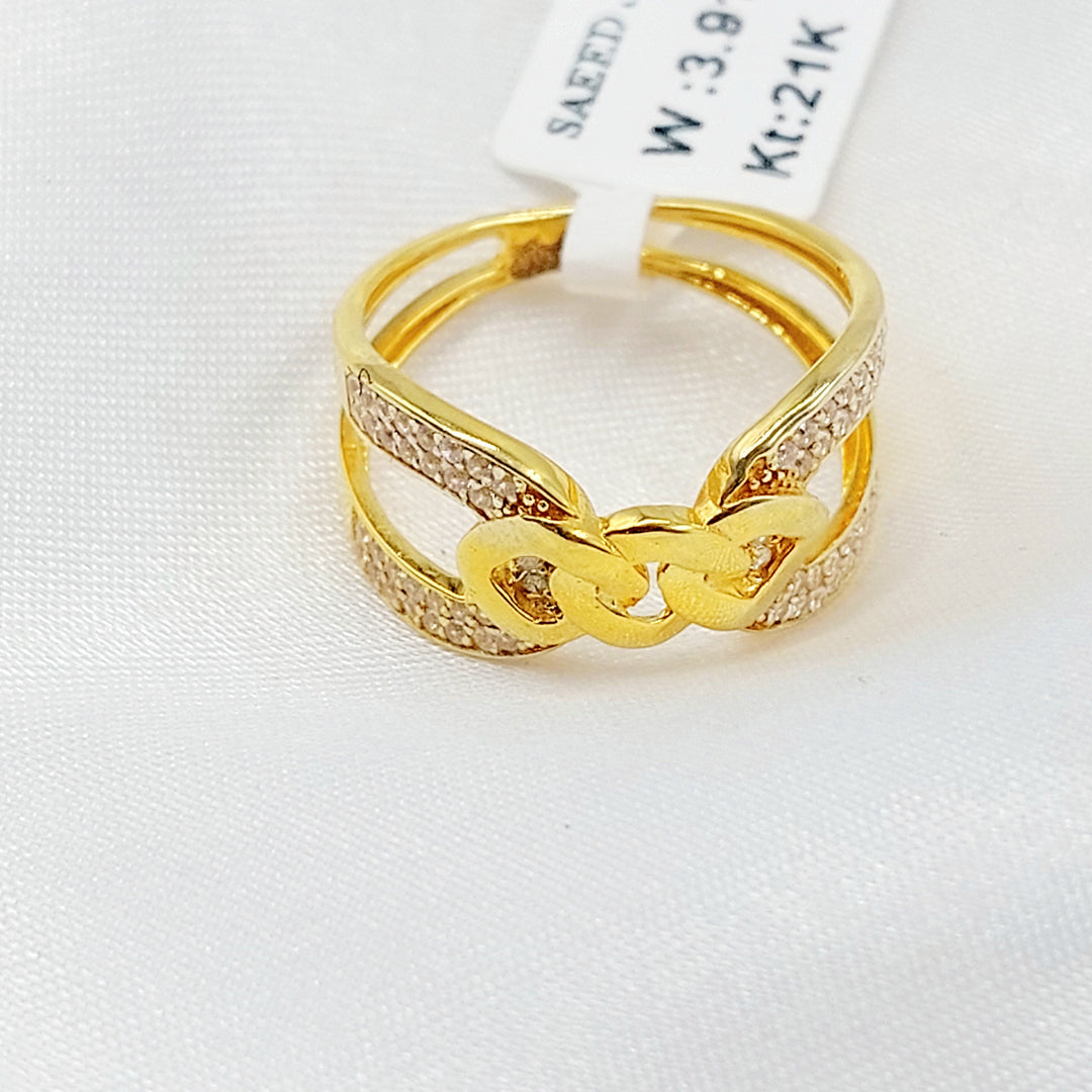 21K خاتم اكسترا مرصع-مجوهرات الشيخ سعيد-Saeed Jewelry 