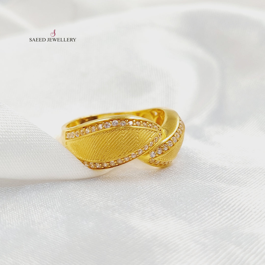 21K خاتم اجنحة مرصع-مجوهرات الشيخ سعيد-Saeed Jewelry 