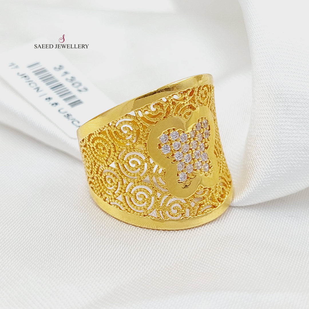 21K Gold Deluxe Butterfly Ring by Saeed Jewelry - Image 3