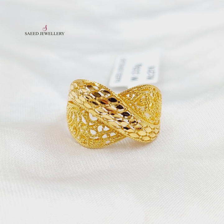 21K Gold Deluxe Engraved Ring by Saeed Jewelry - Image 1