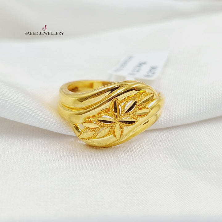 21K Gold Deluxe Leaf Ring by Saeed Jewelry - Image 1