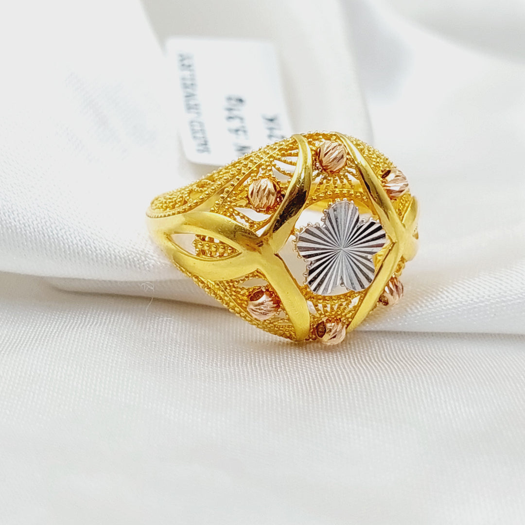 21K Gold Deluxe Rose Ring by Saeed Jewelry - Image 4