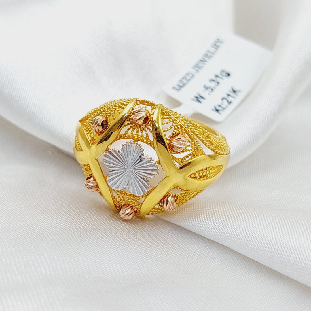 21K Gold Deluxe Rose Ring by Saeed Jewelry - Image 2