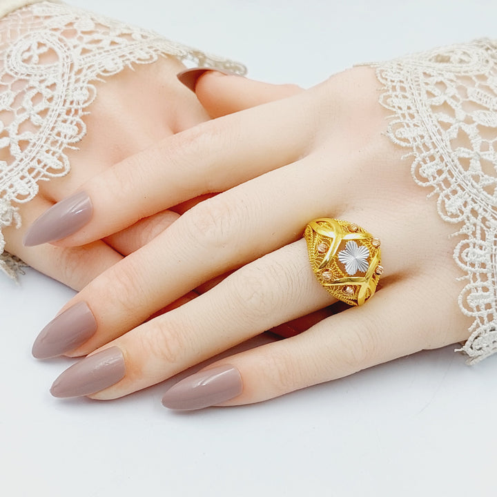 21K Gold Deluxe Rose Ring by Saeed Jewelry - Image 5