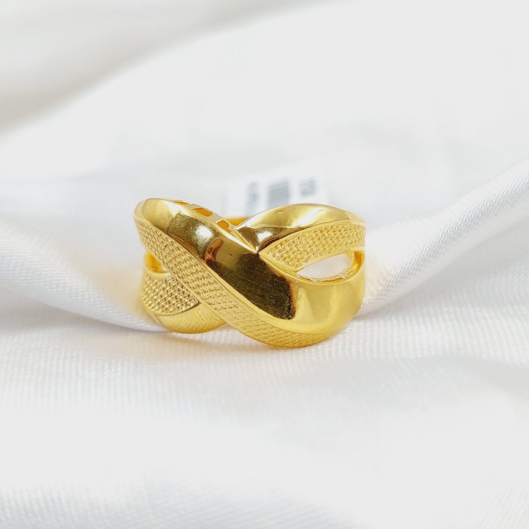 21K Gold Deluxe X Style Ring by Saeed Jewelry - Image 4