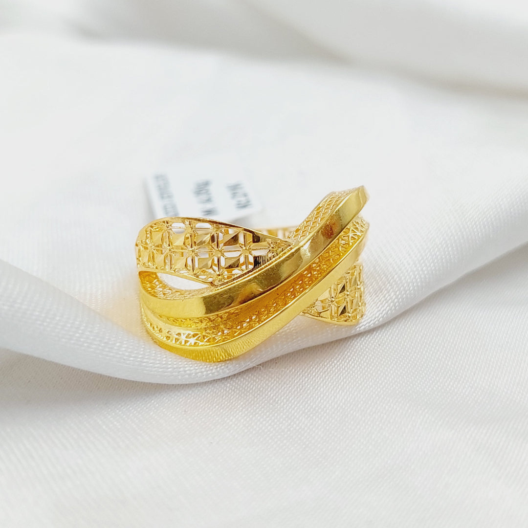 21K Gold Deluxe X Style Ring by Saeed Jewelry - Image 3