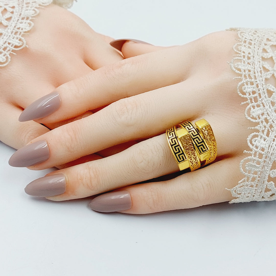 21K Gold Enameled Pyramid Ring by Saeed Jewelry - Image 4