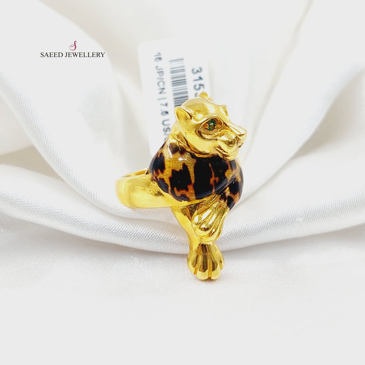 21K خاتم تايجر مينا-مجوهرات الشيخ سعيد-Saeed Jewelry 