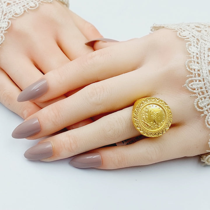 21K Gold Engraved Rashadi Ring by Saeed Jewelry - Image 4