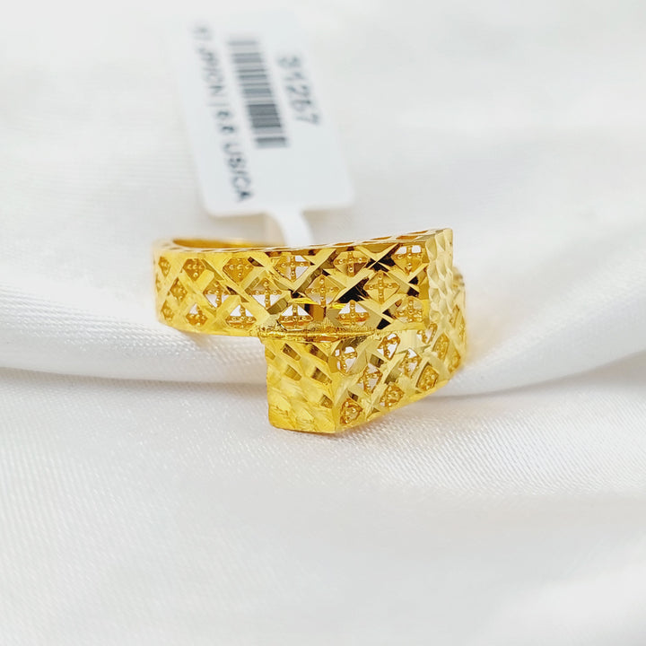 21K Gold Engraved Ring by Saeed Jewelry - Image 3