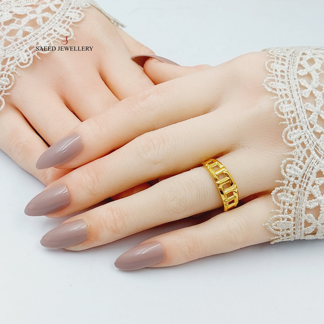 21K Gold Figaro Ring by Saeed Jewelry - Image 5