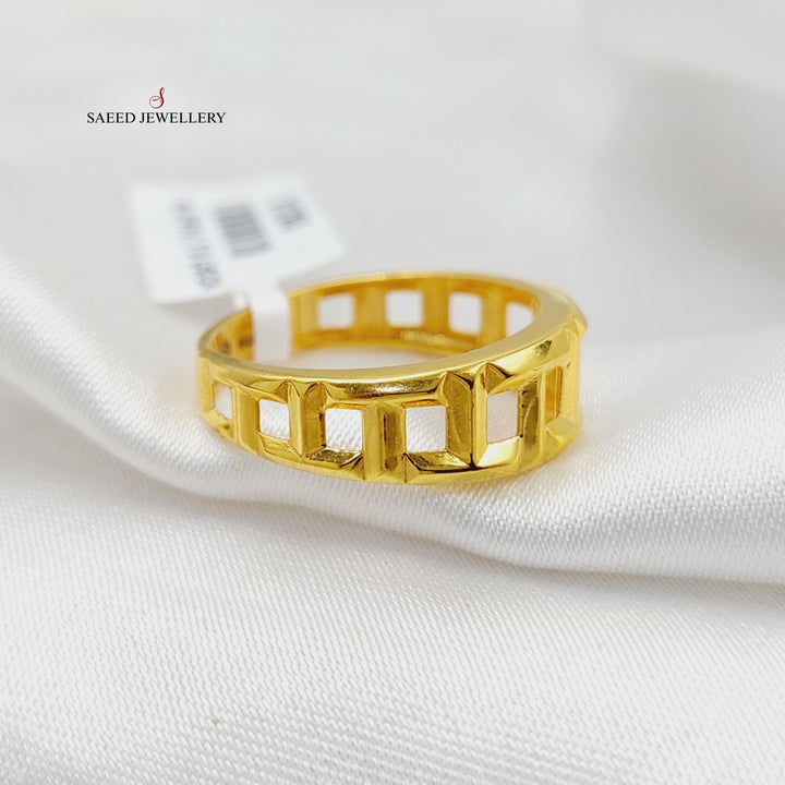 21K Gold Figaro Ring by Saeed Jewelry - Image 2