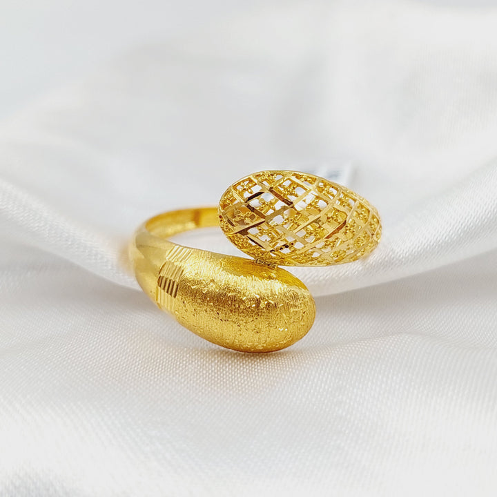 21K Gold Laser Engraved Ring by Saeed Jewelry - Image 2