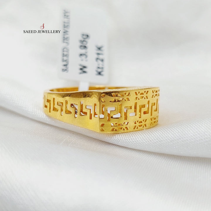 21K Gold Pyramid Ring by Saeed Jewelry - Image 4