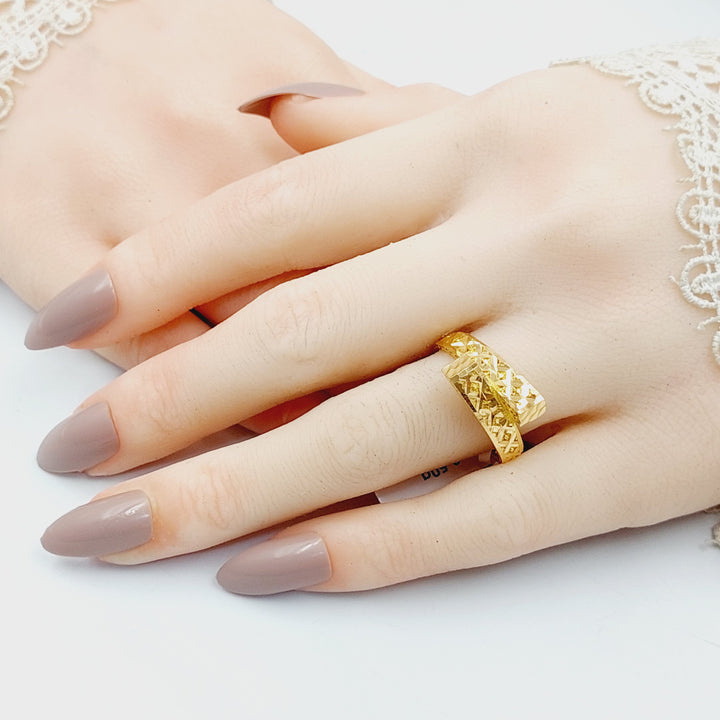 21K Gold Pyramid Ring by Saeed Jewelry - Image 4