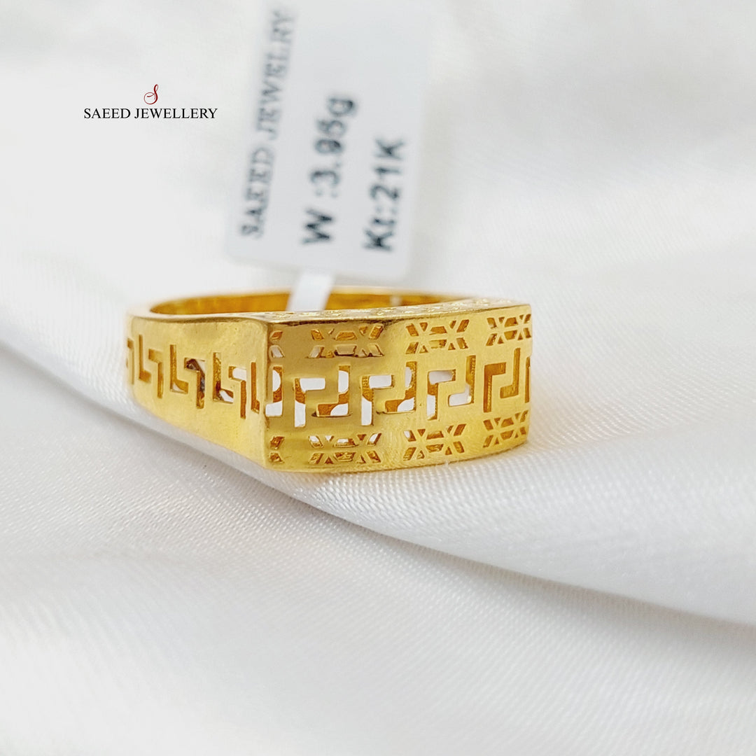 21K Gold Pyramid Ring by Saeed Jewelry - Image 1