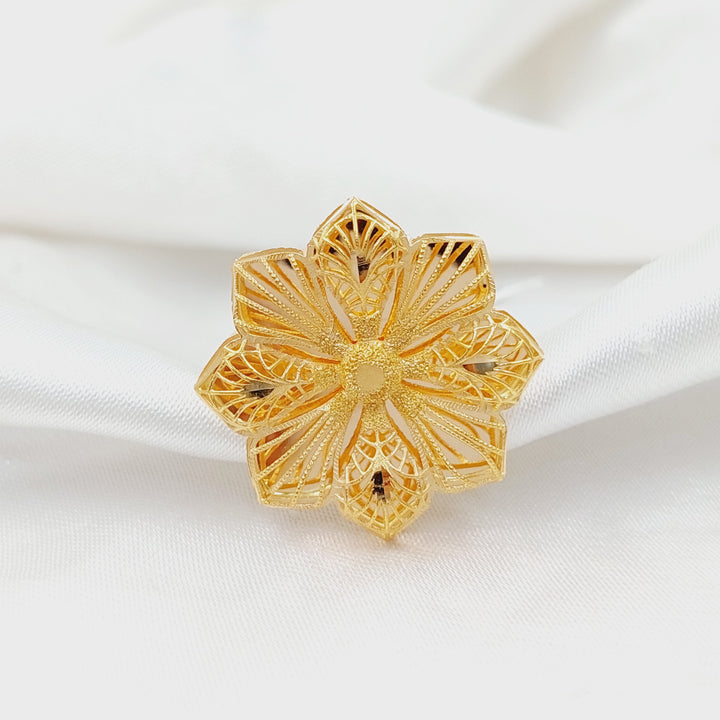 21K Gold Rose Kuwaiti Ring by Saeed Jewelry - Image 2