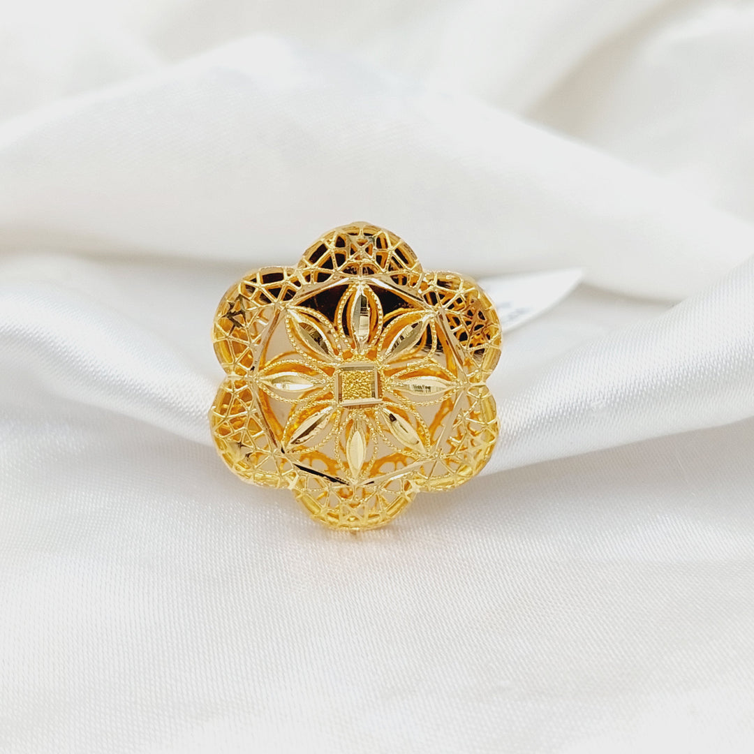 21K Gold Rose Kuwaiti Ring by Saeed Jewelry - Image 3